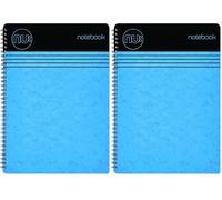 NU Craze Cloud Range - Taccuino A5 blu, con rilegatura a spirale, quaderni di cancelleria, blocco note a righe, 110 pagine, NU003357-FSC-BL (Confezione da 2)