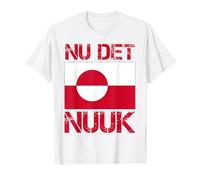 Nu DET Nuuk! Ora Basta! Detto Divertente con la Bandiera Maglietta