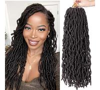 Nu Locs - 3 confezioni di capelli finti all'uncinetto, 61 cm, capelli ondulati all'uncinetto, trecce corte all'uncinetto (20 radici/confezione) #4