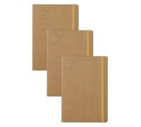 nu: Quaderni - Gamma Kraft - Manilla cucito dorso A6 Notebook - Cancelleria - Blocco note professionale - Confezione multipla da 3