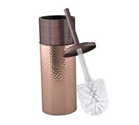 nu steel Porta scopino rotondo in acciaio inox per bagno finitura color rame viene fornito con un rivestimento interno in plastica completo per evitare gocciolamenti, bronzo