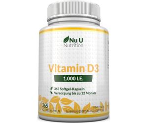 Nu U Nutrition Vitamina D3 1.000 U.I. ad alto dosaggio 365 St