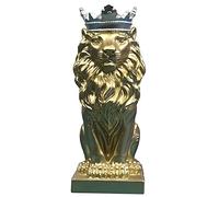 NUACOS Statua del Leone della Corona Il re degli Animali Scultura di Animali in Resina in Stile Nordico Decorazione per la casa e Il Lavoro Miglior Regalo per l'Uomo (Oro)