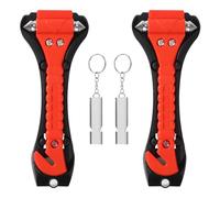 Nuangoo 2 Pezzi Martello di Emergenza per Auto,Rompi Vetro Auto Emergenza,Martelletto Rompivetro Auto,Portare 2 Fischietti d'emergenza,Adatto per Automobili, Autobus, Autovetture (2)