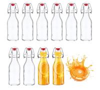 Nuangoo Set da 10 Bottiglie in Vetro da 250ml con Tappo Ermetico,Bottiglie Vetro,Bottiglie Riutilizzabili Bottiglie Vuote per Birra, Olio, Succhi, Soda