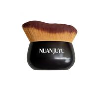 NUANJUYU Pennello kabuki extra large da 75 mm, per trucco viso o corpo, manico ovale, utilizzato con crema liquida o fondotinta, più uniforme e bello, uso bagnato e asciutto (nero)