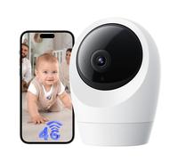 NUASI 24/7 Registrazione 4G LTE Telecamera Interno con SIM 2K Videocamera