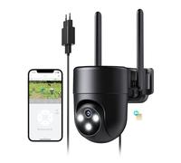NUASI 4G LTE Telecamera con SIM Esterno, 2K Videocamera Sorveglianza 360° PTZ, AI Rilevamento Umano e Visione Notturna a Colori, Telecamera Audio Bidirezionale, IP66, Nero