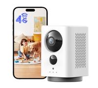 NUASI 4G LTE Telecamera Interno con SIM, 2K Videocamera Interno senza WiFi