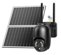 NUASI 4G Telecamera con SIM Scheda 18W Pannello Solare Esterno, 2K Telecamere di Sorveglianza Senza Fili Registrazione 24/7, Visione Notturna a Colori, Rilevamento del Movimento PIR, IP66