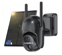 NUASI 4G Telecamera Esterno con SIM, 2K HD 360° PTZ Telecamere Senza Fili con Pannello Solare Batterie, Visione Notturna Colori, Rilevamento Movimento, Audio Bidirezionale, IP66