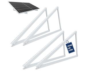 NuaSol PV 4 x supporto per pannello solare da 48 pollici/118 cm | supporto per pannello solare da balcone in alluminio | tetto piatto PV regolabile da 0 a 90° | supporto per 2 pannelli solari con