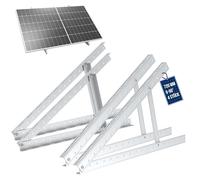 NuaSol PV, supporto per pannello solare, tetto piatto, impianto elettrico | Supporti, 72 cm, set da 2 pezzi, in alluminio, regolabili da 0 a 90°, set di 2 pezzi, in alluminio, argento