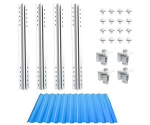 NuaSol Set di montaggio per tetto in lamiera fotovoltaica, supporto per 1 modulo, profilo a T, 40 cm, supporto per pannello solare con morsetto terminale e viti, adatto per pannelli solari da 30 e 35