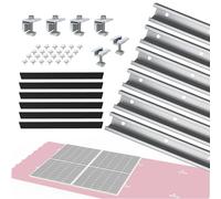 NuaSol Set di montaggio per tetto in lamiera fotovoltaica, supporto per 2 moduli, profilo a U, 20 cm, supporto per pannello solare con morsetto terminale, morsetto centrale e viti per pannelli solari