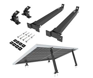 NuaSol Struttura di supporto e staffa per moduli solari per impianto fotovoltaico da balcone su tetto piano | Regolabile 15°-30° | 2 pannelli solari fotovoltaici universali per montaggio a parete e