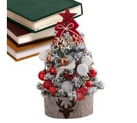 Nubamzy Piccolo albero di Natale - 45 cm illuminazione integrata desktop albero di Natale | Decorazioni floccate centrotavola per camino, finestra, porta, tavolo, esposizione invernale per vacanze