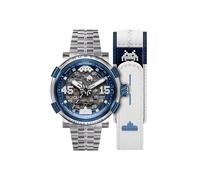 Nubeo Orion NB-6110-77 - Orologio automatico da uomo, 50 mm, edizione limitata, con cinturino in acciaio INOX massiccio, Laguna Laser
