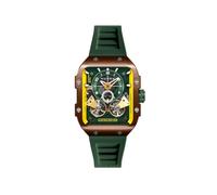 Nubeo Orologio da uomo 44 mm Space Maven Automatic Limited Edition con cinturino in silicone NB-6077, Verde gotico