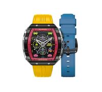 Nubeo Orologio da uomo 48 mm Space Magellan Chronograph Space Invaders Limited Edition con cinturino in gomma NB-6024-SI, Defender Giallo, Magellan Chronograph Space Invaders Limited Edition