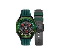 Nubeo Skylab Orologio Automatico da Uomo, Edizione Limitata, 48 mm, con Cinturino in Gomma NB-6083, verde bosco, Bracciale