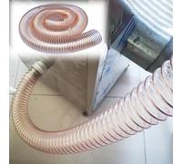 NUBGRDZA Tubo di raccolta della polvere in poliuretano per la lavorazione del legno, tubo di ventilazione retrattile trasparente da 5 m, per filtraggio dell'aria in spazi ristretti, tubo di