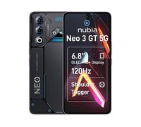 ZTE Nubia Neo 3 GT 5G, Smartphone Gaming con IA, 12 GB+256 GB, Gattelli laterali, Luci LED, Display OLED 6,8" 120 Hz, Batteria 5000 mAh, Android 15, Grigio
