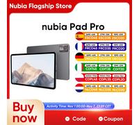 nubia Pad Pro Tablet, 10.9" Display 2.8K 144Hz Ultra Fluido, Snapdragon 8 Gen 3, Batteria 10100mAh, Ricarica Veloce 66W, 4 Altoparlanti, Leggero e Portatile per Gaming e Produttività (Modello 2025)
