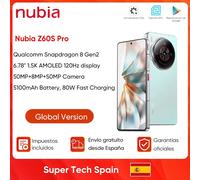 Nubia Z60S Pro 6.78" Smartphone Snapdragon 8 Gen 2 5100mAh Batteria 80W carica comunicazione satellitare AI Telefono Versione globale Black 16GB 512GB