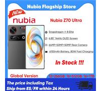 Nubia Z70 Ultra 5g Smartphone Snapdragon 8 Elite 6.85 ''144Hz Schermo Oled 6150 Mah Batteria 64Mp Fotocamera Android 15 Nfc Ip 6869 Versione Globale Telefono 12+256Gb Black