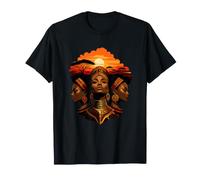 Nubian Tribal Tramonto Triplo Regine Africane Maglietta
