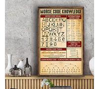Nuboxx Morse Code Knowledge Poster Morse Code Visual Timing Living Home Decor Wall Art Poster Metal Tin Sign 15,2 x 20,3 cm