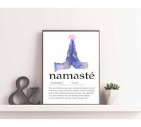 Nuboxx Namaste, poster Namaste, poster yoga per amanti dello yoga, idea regalo, meditazione, decorazione per la casa, 20 x 30 cm