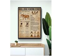 Nuboxx Poster artistico da parete con bulldog inglese, 50 x 38 cm, toni della terra, stile contemporaneo, senza cornice, montaggio a parete, soggiorno, camera da letto