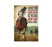 Nuboxx Poster con scritta in inglese "The Only Time I Should Ever Look Back", per amanti dei cavalli, regalo per amanti dei cavalli, stampa artistica di cavalli, cowgirl, decorazione divertente, per