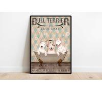 Nuboxx Targa in metallo con scritta "Bull Terrier Bath Soap Company" per amanti dei cani, regalo per amanti del cane, decorazione per il bagno del cane, decorazione da parete per il bagno con Bull