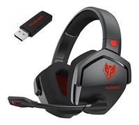 NUBWO G06 Cuffie Gaming Wireless per PC/Ps5/Ps4/NS/Mobile, 2,4GHz Wireless+5.3 Bluetooth,Cuffie Wireless con Microfono 7.1 Qualità Audio Senza Perdita di Bassa Latenza, Durata di Oltre 100+ Ore -Rosso