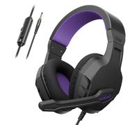 NUBWO U3 - Cuffie da gioco con microfono per PC, PS4, PS5, Xbox1, Mac, Switch, cuffie da gioco over-ear cablate con microfono per chiamate chiare, leggere e controllo in-line, viola