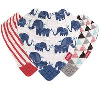 Nuby - Bavaglino reversibile in 100% mussola di cotone naturale, 3 pezzi