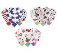 Nuby - Bavaglino reversibile in 100% mussola di cotone naturale, 3 pezzi