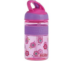 Nuby - Bicchiere 2 in 1 paglia dura in Tritan™ - 360 ml - rosa - 4 anni+