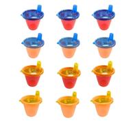 Nuby Bicchieri con Coperchio per Bambini, Set da 12, 210ml, Multicolore | Tazza versatile con beccuccio rigido a flusso libero e coperchio antigoccia, resistente, per bevande calde e fredde