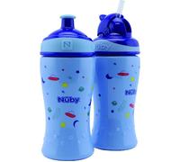 Nuby Borraccia Flip-It Cup 360 ml Colore Azzurro con beccuccio Pop-Up 18m+
