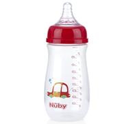 Nuby Bottiglia a collo largo con sistema anticolica, colori/stampe possono variare, 1 confezione