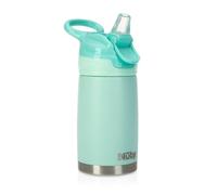 Nuby - Bottiglia in Acciaio Inox Flip-It Reflex da Viaggio - Bicchiere Antigoccia per Bambini con Chiusura di Sicurezza e Design Termico - Bottiglia da Viaggio per Bambini da 300ml - Colore Menta