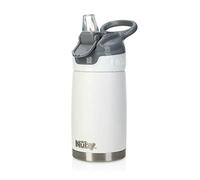 Nuby - Bottiglia in Acciaio Inox Flip-It Reflex da Viaggio - Bicchiere Antigoccia per Bambini con Chiusura di Sicurezza e Design Termico - Bottiglia da Viaggio per Bambini da 300ml - Colore Bianco