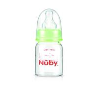 Nûby - Bottiglia standard in vetro, 60 ml, aspirapolvere in silicone, misura S, a partire dal 1° giorno, 1 pezzo