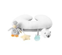 Nuby Cuscino Penguin Tummy Time per Neonati, Accessori per la Cameretta dei Bambini in Peluche, Grigio e Bianco