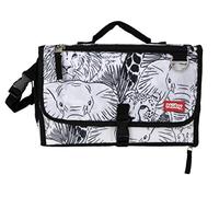 Nuby Fasciatoio portatile per bambini, facile da pulire, con cuscino integrato, stampa di volti di animali