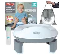 Nuby - Vasino portatile per bambini da viaggio - Wc portatile 2 in 1 Riduttore wc bambini o uso in autonomia - Con protezione paraschizzi e sacchetti usa e getta - Per imparare a usare il bagno